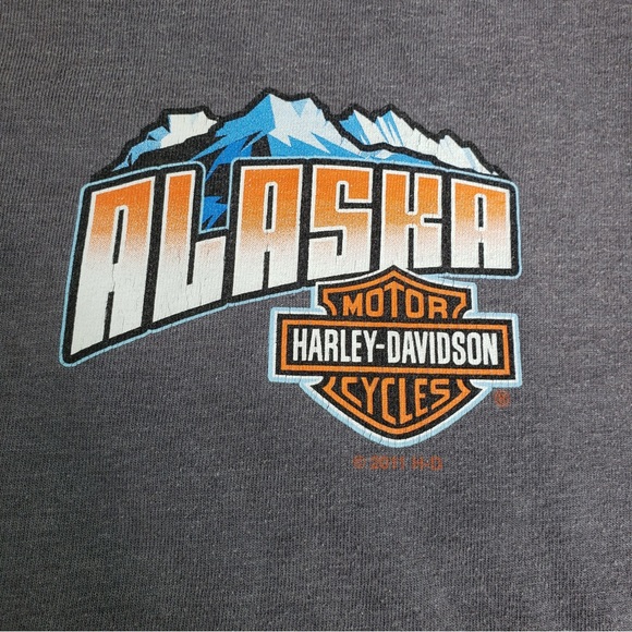 Harley Davidson House of Harley Anchorage Alaska Moose Gray Men’s Shirt Size N/A - Picture 3 of 9